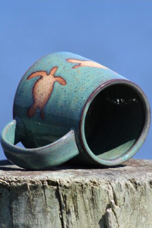 Sea Turtle Sanctuary A Handmade Pottery Mug for Ocean Conservationists