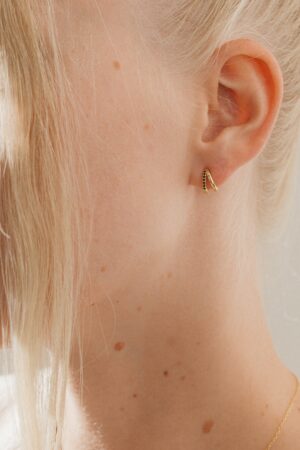 Onyx Huggie Earrings Minimalist Double Hoop Earrings with Black Diamond Gemstones - A Perfect Gift for Her (ER119)