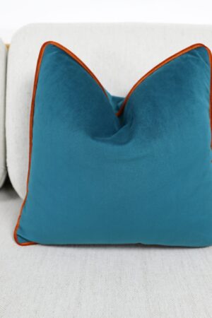 Luxurious Velvet Scatter Cushion Covers A Symphony of Teal, Kingfisher, and Contrasting Piping