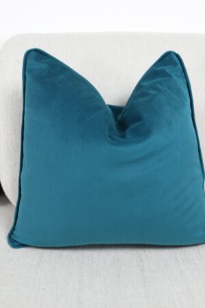 Luxurious Velvet Scatter Cushion Covers A Symphony of Teal, Kingfisher, and Contrasting Piping