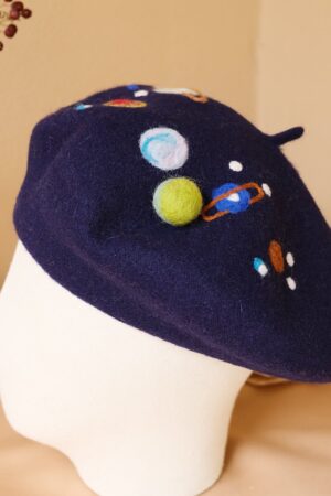 Starry Night Beret A Celestial Accessory for Winter's Embrace