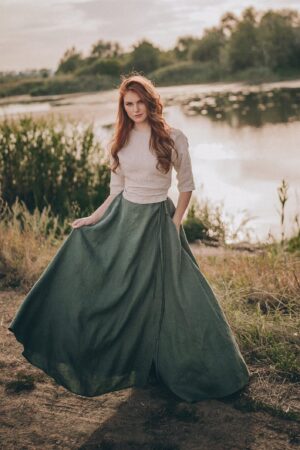 Breezy Linen Maxi Skirt Elevate Your Spring Wardrobe with Sustainable Style