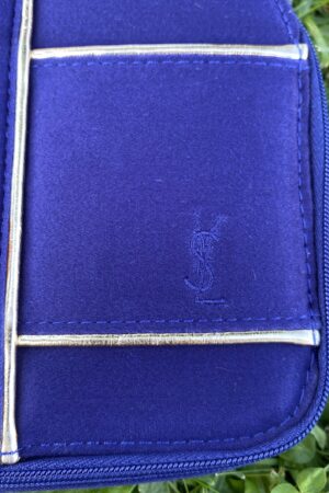 90s YSL Blue Nylon Beauty Case Vintage Cosmetic Pouch from Yves Saint Laurent