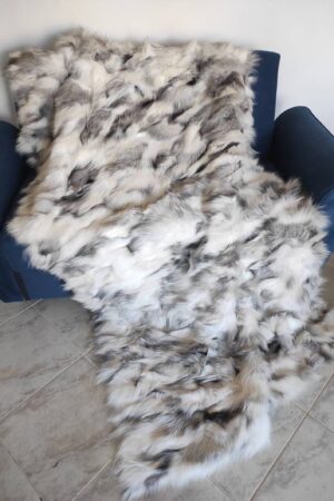 Indulge in Luxury Genuine Real Fox Fur Throw Rug for an Unforgettable Home Decor