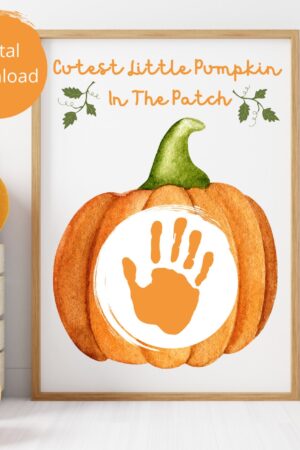 Create Spooky Memories with Our Pumpkin Handprint Art Printable A Fun Fall Activity for Preschoolers