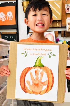 Create Spooky Memories with Our Pumpkin Handprint Art Printable A Fun Fall Activity for Preschoolers