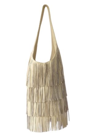 Exquisite Cream Leather Fringe Handbag Elevate Your Style with Timeless Elegance