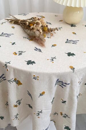 Embroidered Elegance Custom Cotton-Linen Tablecloths for Every Occasion