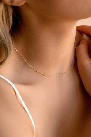 Caitlyn Minimalist's Dainty Mirror Chain Necklace Elevate Your Style with Grace and Simplicity