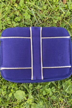 90s YSL Blue Nylon Beauty Case Vintage Cosmetic Pouch from Yves Saint Laurent