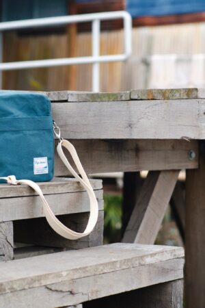 Koala 208 Teal Lightweight Waxed Canvas Crossbody Bag for Men, Perfect Personalized Gift