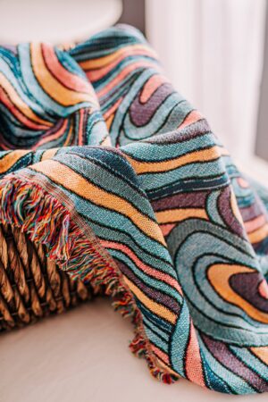 Cozy Up with Retro Vibes Vintage Throw Blanket for Boho Home Decor