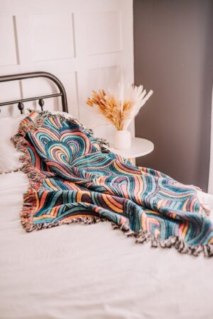 Cozy Up with Retro Vibes Vintage Throw Blanket for Boho Home Decor