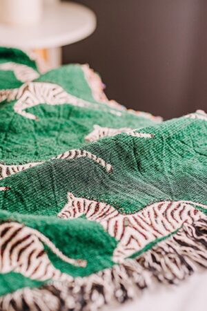 Cozy Zebra Haven Woven Throw Blanket for Home Decor and Comfort