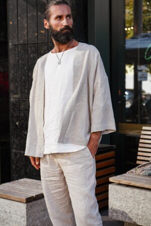 Linen Kimono Jacket for Men The Interesting  Item for Comfort and Style