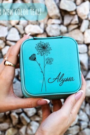 Birth Flower Jewelry Travel Case A Timeless Keepsake for Your Precious Treasures