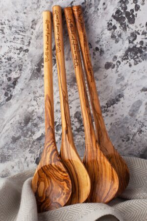 Personalized Engraved Olive Wood Spoons A Unique Kitchen Gift for Her