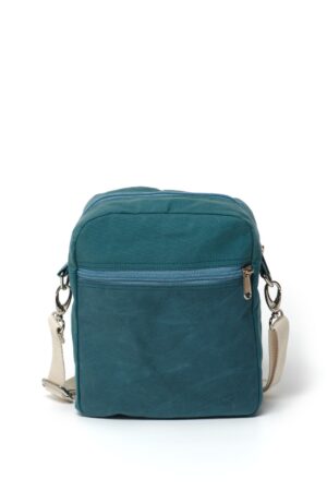 Koala 208 Teal Lightweight Waxed Canvas Crossbody Bag for Men, Perfect Personalized Gift