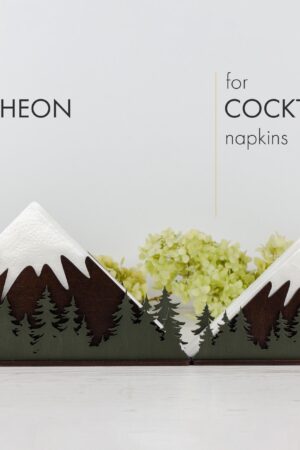 Rustic Mountainscape Wooden Napkin Holder Elevate Your Tabletop with Nature's Charm