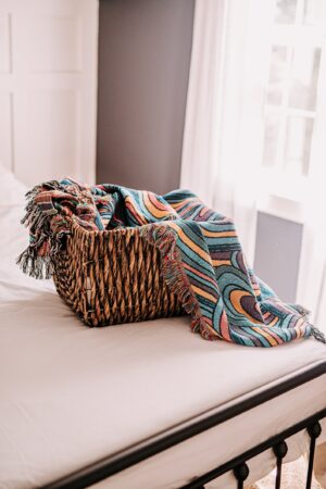 Cozy Up with Retro Vibes Vintage Throw Blanket for Boho Home Decor