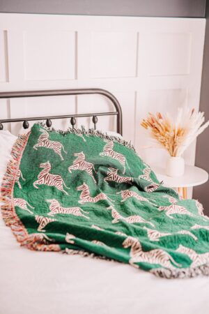 Cozy Zebra Haven Woven Throw Blanket for Home Decor and Comfort