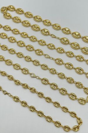 10K Gold Mariner Chain Puffed Anchor Necklace A Timeless Treasure for Men and Women