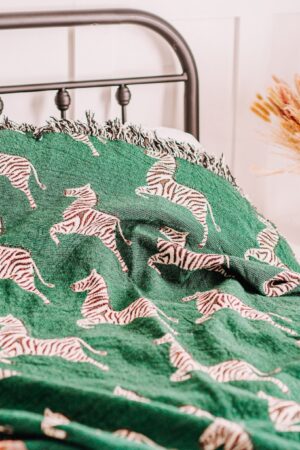 Cozy Zebra Haven Woven Throw Blanket for Home Decor and Comfort