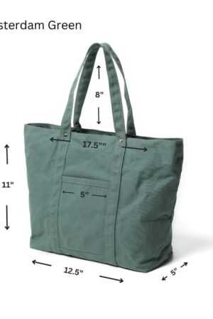 Amsterdam Green 203 Tokyo Tote Water-Resistant Waxed Canvas Crossbody Laptop Bag