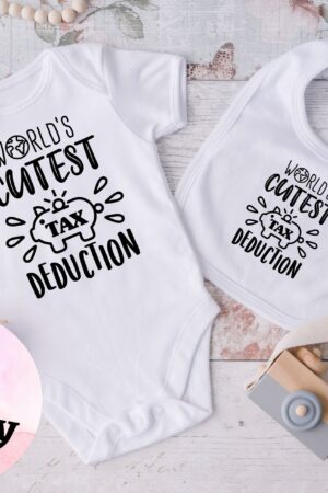 World's Cutest Tax Deduction Announce Your Pregnancy with a Hilarious Baby Onesie