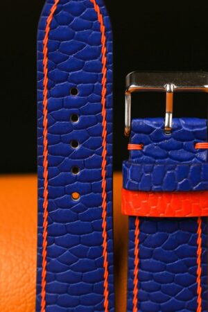 Bespoke Navy Beaver Tail Watch Strap Elevate Your Timepiece with Custom Elegance