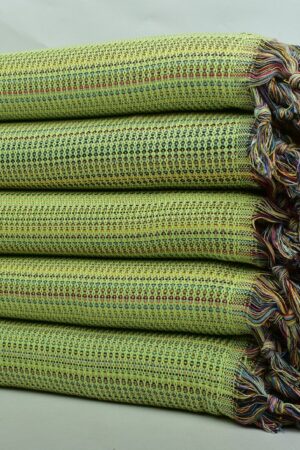 Pistachio Green Diamond Throw Indulge in Comfort and Style with Our King-Size Turkish Blanket