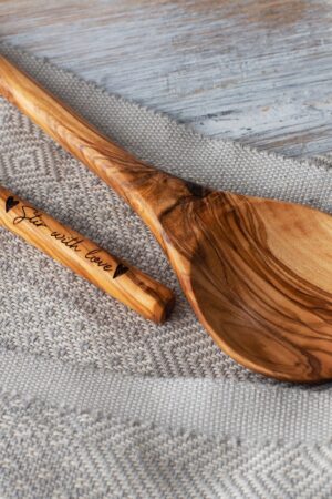 Personalized Engraved Olive Wood Spoons A Unique Kitchen Gift for Her