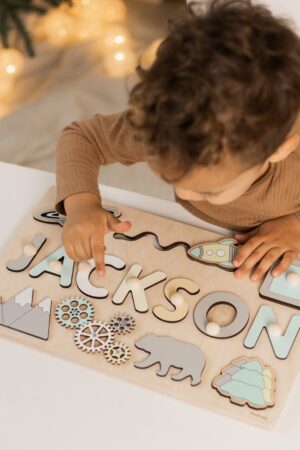 Montessori Busy Board Personalized Sensory Puzzle for Early Development and Learning