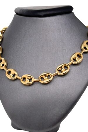 14K Italian Yellow Gold Puffed Mariner Link Chain A Timeless Treasure for Your Collection