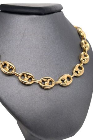 14K Italian Yellow Gold Puffed Mariner Link Chain A Timeless Treasure for Your Collection