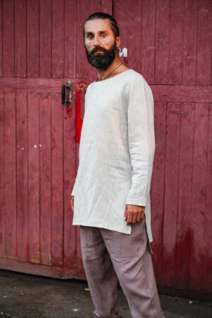 Stylish Beige Linen Tunic A Versatile Wardrobe Essential for Men