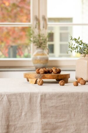 Luxurious Stonewashed Linen Tablecloth Elevate Your Dining Experience with Custom Elegance