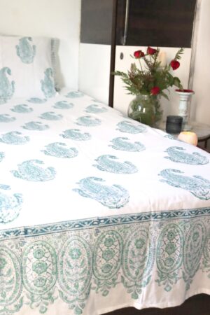 Floral Fantasy Bohemian Bliss for Your Summer Nights | Block Printed Bedspread & Duvet Cover