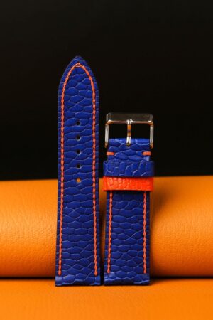 Bespoke Navy Beaver Tail Watch Strap Elevate Your Timepiece with Custom Elegance