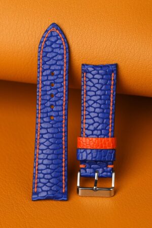 Bespoke Navy Beaver Tail Watch Strap Elevate Your Timepiece with Custom Elegance