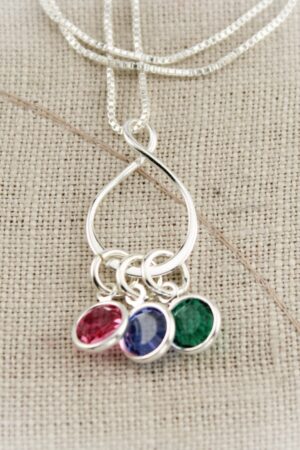 Personalized Eternity Charm Necklace Celebrate the Unbreakable Bond of Family with Birthstones