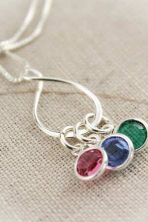 Personalized Eternity Charm Necklace Celebrate the Unbreakable Bond of Family with Birthstones