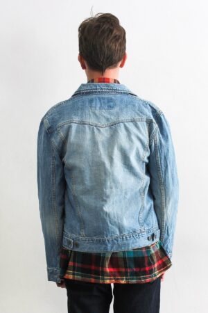 Crocker Jeans 90's Vintage Men's Denim Jacket Relive the Y2K Era with this Light Blue Trucker Coat