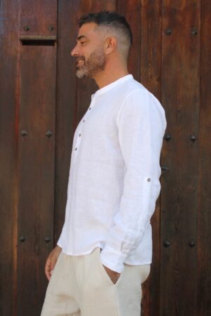 Premium Linen Henley Shirt for Men Experience Comfort and Style