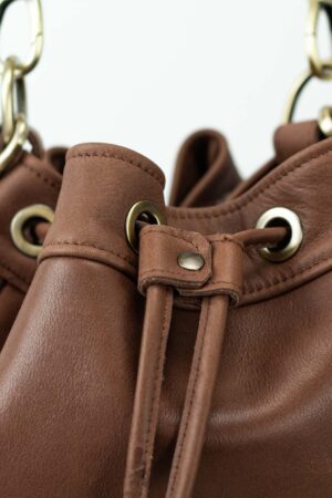 Chocolate Brown Leather Bucket Bag The Danae - Versatile, Stylish, and Practical