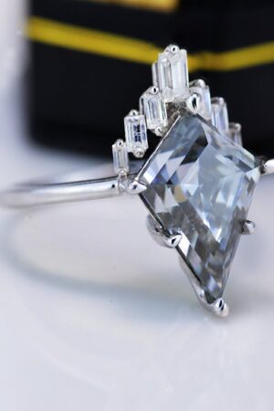 Exquisite 4 Carat Kite Cut Moissanite Engagement Ring A Shimmering Symbol of Love