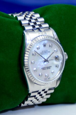 Men's Rolex Oyster Perpetual DateJust Stainless Steel and Diamond Watch (Ref. 16030)