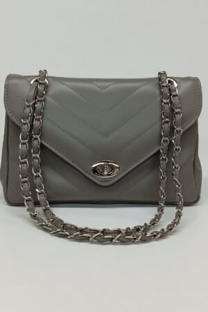 Timeless Elegance Double Flap V Diamonds Genuine Leather Shoulder Bag