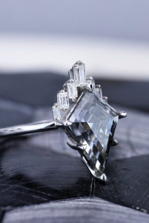 Exquisite 4 Carat Kite Cut Moissanite Engagement Ring A Shimmering Symbol of Love