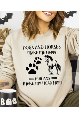 Cozy Equestrian Style Horse Love Sweatshirt for Country Girls and Dog Moms